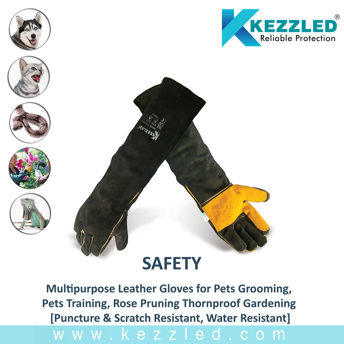 KEZZLED®- cooking gloves/ Knitted Plain Oven BBQ Gloves
