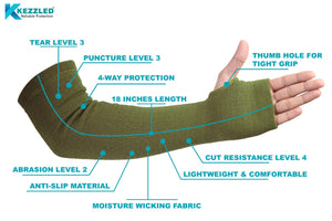 KEZZLED®-Protective Arm Sleeves, Arm Guards Thumb Hole Sage Green