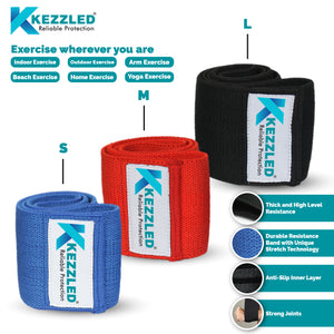 Resistance Workout Hip/Booty Exercise Bands - Set of 3 Bands by Kezzled®