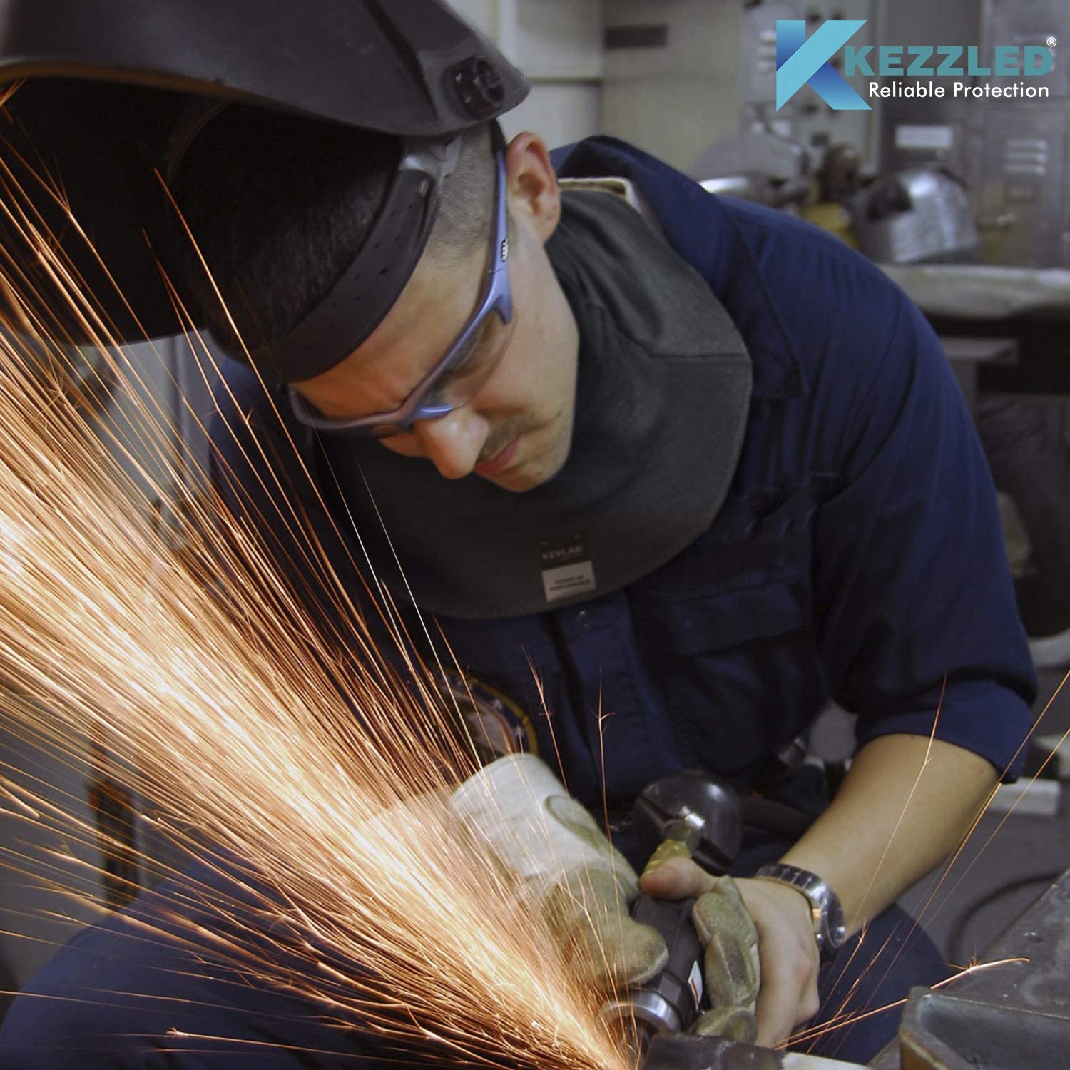 XL Black Kevlar Welding Neck Protector – Cut & Scratch Resistant Safety Gear