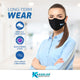 Antiviral Designer Protective Face Mask, 100% Cotton Super Soft Breathable Fabric, Unisex Black- Washable