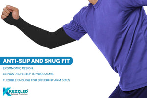 Safety full arm  sleeves, UV Protection Unisex Cooling Arm Sleeves with Thumbhole - Black